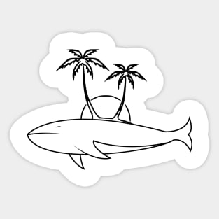 A whale carrying an island Sticker